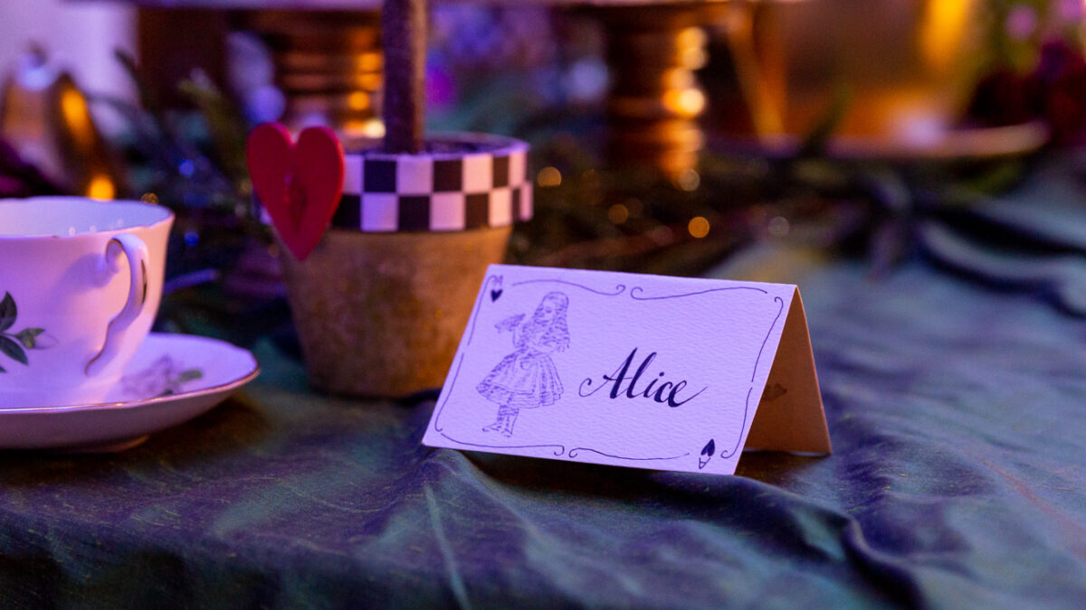 Tea Party Table with Alice name card